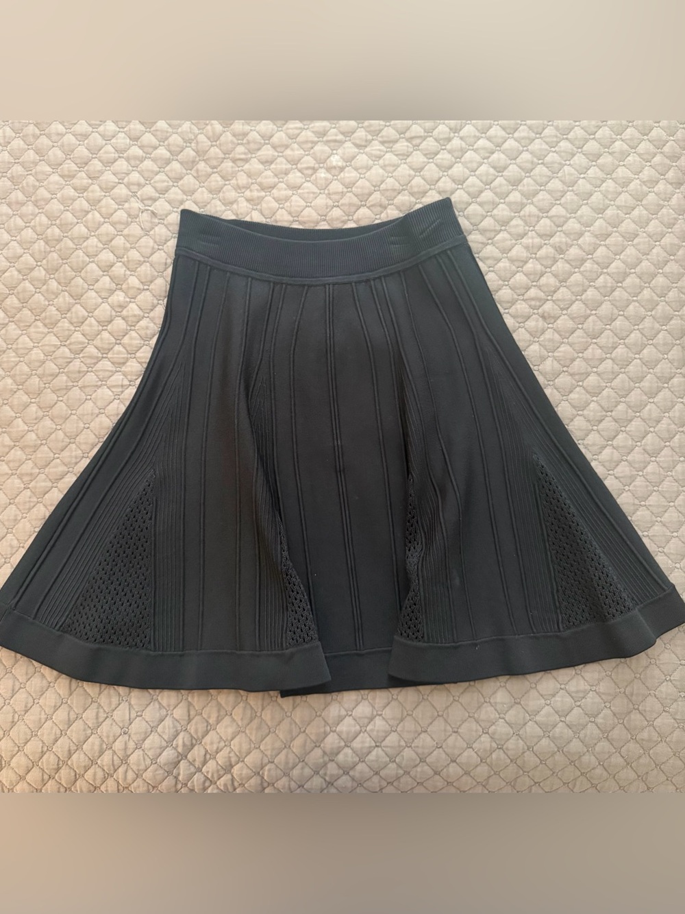 ALC Black Knit Flared Mini Skirt - XS